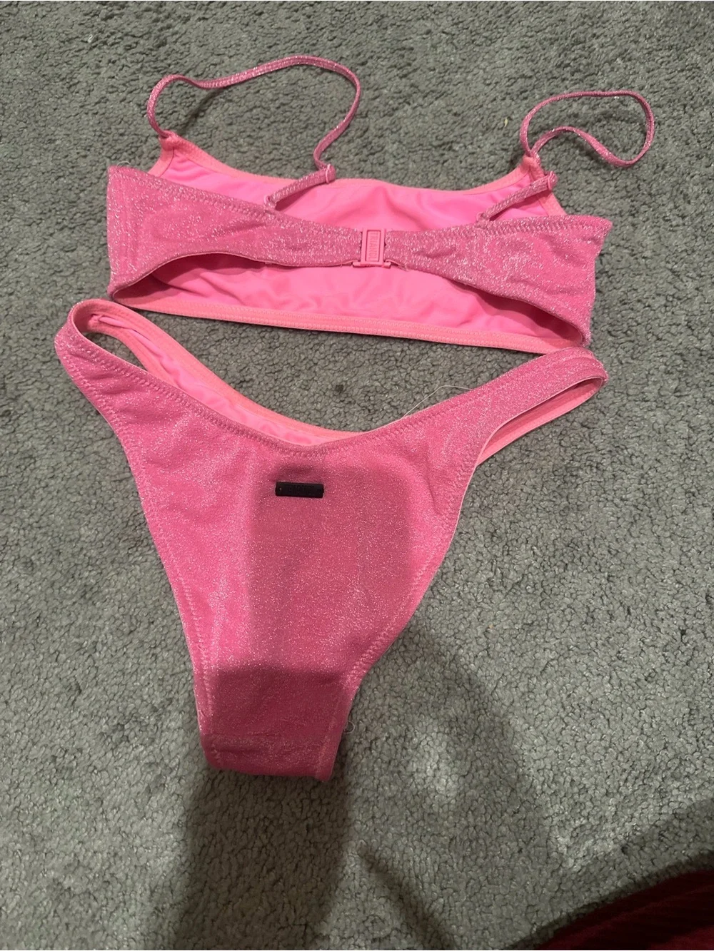 triangl swimwear Shimmery Hot Pink Bikini Set